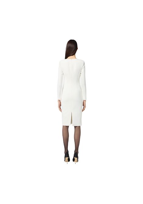 Abito Elisabetta Franchi donna AB80557E2360 Avorio con catena gioiello ELISABETTA FRANCHI | Abiti | AB80557E2360